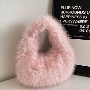 Pink Faux Fur Handbag